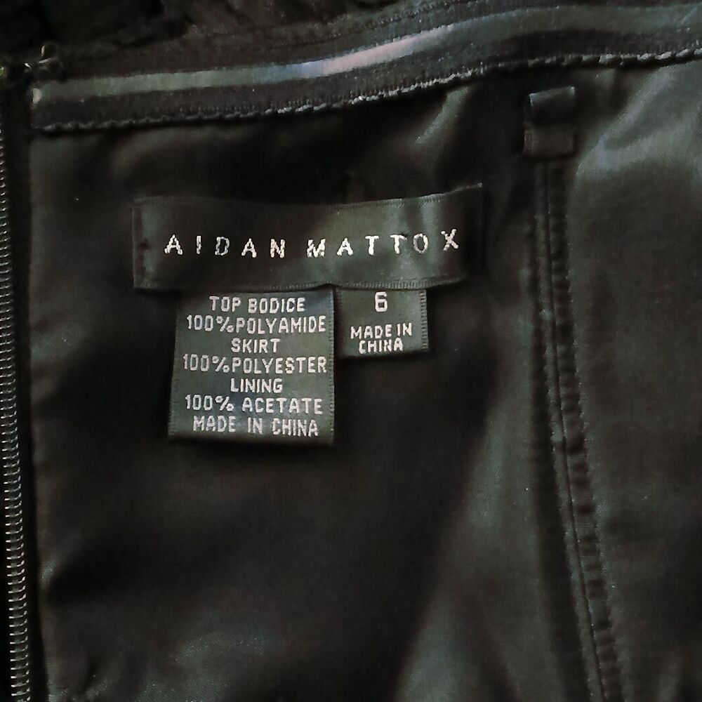 'Aidan Mattox' Spaghetti Strap Black Formal Dress Sz 6 - Picture 8 of 8